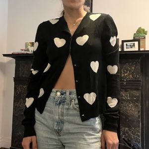 Carolina Herrera Heart Cardigan, 100% Cashmere, Small